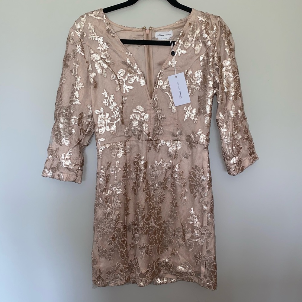 Deep Neck Rose Pink Dress